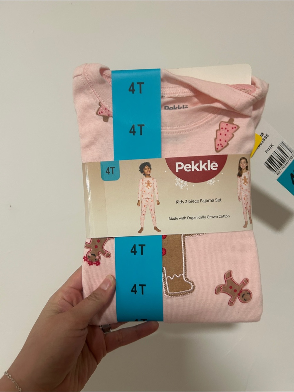 Pekkle Kids 2 piece Pajama Set Gingerbread Girls 4T